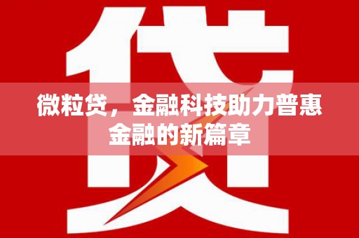 浑源微粒贷，金融科技助力普惠金融的新篇章