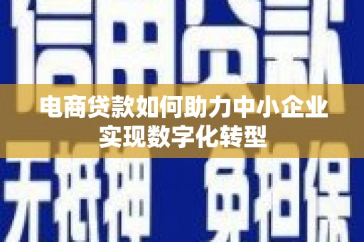 浑源电商贷款如何助力中小企业实现数字化转型