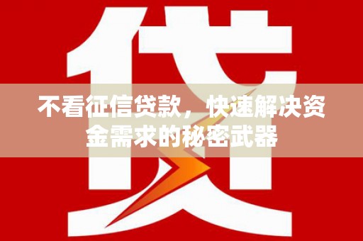 浑源不看征信贷款，快速解决资金需求的秘密武器