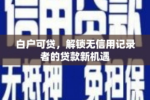 浑源白户可贷，解锁无信用记录者的贷款新机遇