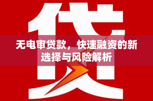 浑源无电审贷款，快速融资的新选择与风险解析