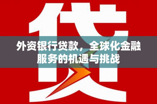 浑源外资银行贷款，全球化金融服务的机遇与挑战