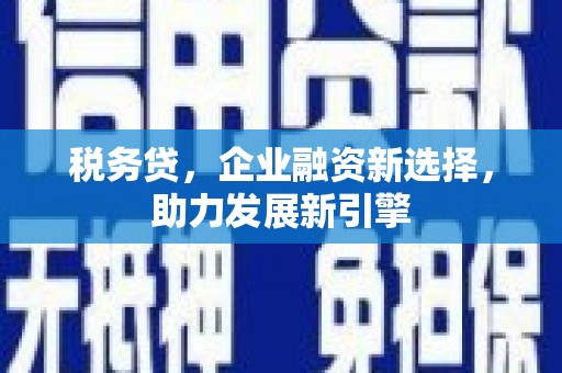 浑源税务贷，企业融资新选择，助力发展新引擎