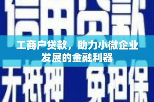浑源工商户贷款，助力小微企业发展的金融利器