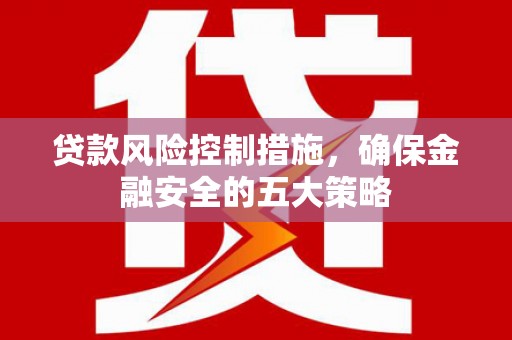 浑源贷款风险控制措施，确保金融安全的五大策略