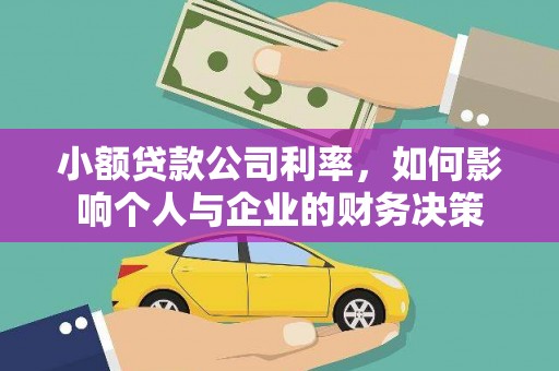 浑源小额贷款公司利率，如何影响个人与企业的财务决策