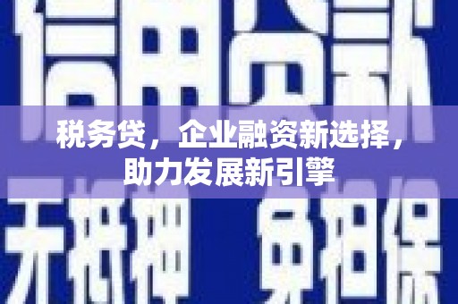 浑源税务贷，企业融资新选择，助力发展新引擎