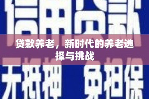 浑源贷款养老，新时代的养老选择与挑战