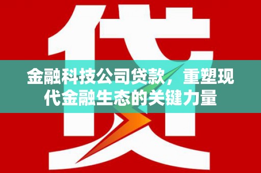 浑源金融科技公司贷款，重塑现代金融生态的关键力量