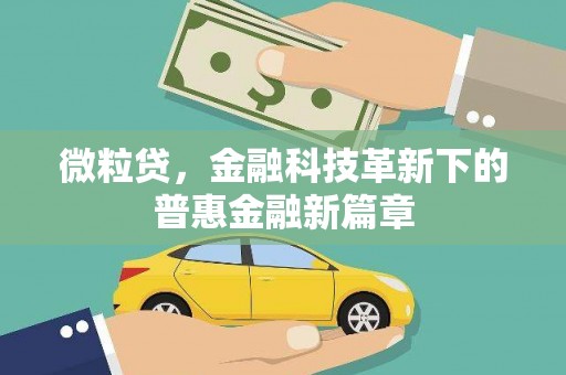浑源微粒贷，金融科技革新下的普惠金融新篇章