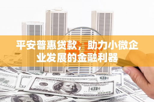 浑源平安普惠贷款，助力小微企业发展的金融利器